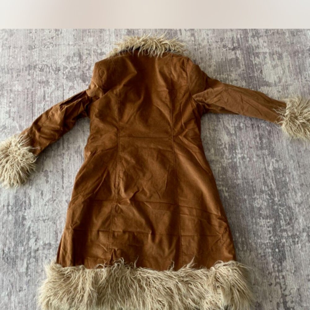 Superdry Women's Khaki Fur coat - Picture 2 of 3